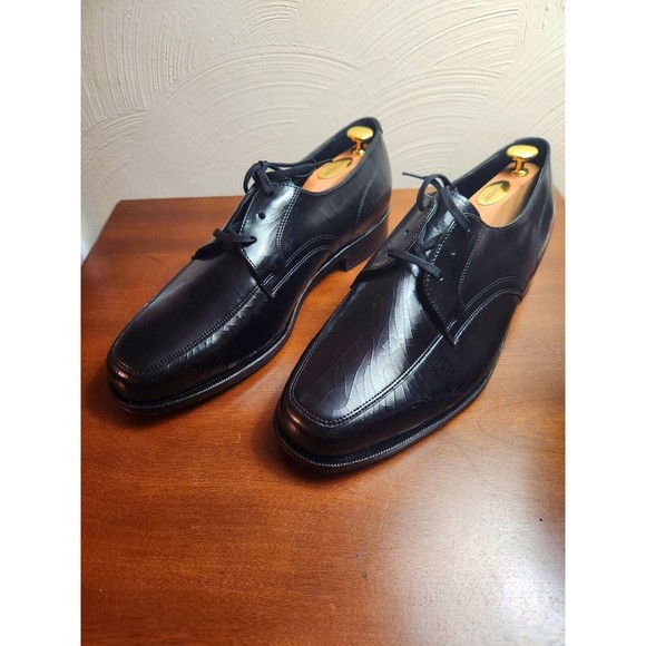 Mens Florsheim 23614 Black Textured Leather Dress Shoes Size 10 1/2 Brand New - Picture 2 of 14